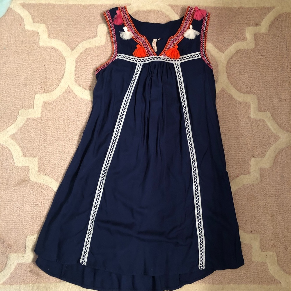 Red Camel Navy Boho Dress